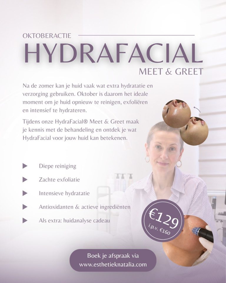 Oktoberactie HydraFacial Meet & Greet: €129 i.p.v. €160